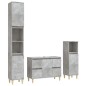 vidaXL Set Mobili da Bagno 3 pz Grigio Cemento in Legno Multistrato vidaXL Set Mobili da Bagno 3 pz Grigio Cemento in Legno Multistrato