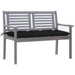 vidaXL Panca da Giardino 2 Posti con Cuscino 120cm Grigia in Eucalipto