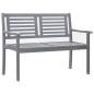 vidaXL Panca da Giardino 2 Posti con Cuscino 120cm Grigia in Eucalipto vidaXL Panca da Giardino 2 Posti con Cuscino 120cm Grigia in Eucalipto