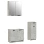 vidaXL Set di Mobili da Bagno 3 pz Grigio Cemento in Legno Multistrato vidaXL Set di Mobili da Bagno 3 pz Grigio Cemento in Legno Multistrato