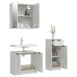 vidaXL Set di Mobili da Bagno 3 pz Grigio Cemento in Legno Multistrato vidaXL Set di Mobili da Bagno 3 pz Grigio Cemento in Legno Multistrato