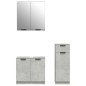 vidaXL Set di Mobili da Bagno 3 pz Grigio Cemento in Legno Multistrato vidaXL Set di Mobili da Bagno 3 pz Grigio Cemento in Legno Multistrato