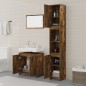vidaXL Set Mobili da Bagno 3 pz Rovere Fumo in Legno Multistrato vidaXL Set Mobili da Bagno 3 pz Rovere Fumo in Legno Multistrato