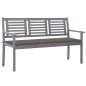vidaXL Panca da Giardino 3 Posti con Cuscino 150cm Grigia in Eucalipto vidaXL Panca da Giardino 3 Posti con Cuscino 150cm Grigia in Eucalipto
