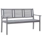 vidaXL Panca da Giardino 3 Posti con Cuscino 150cm Grigia in Eucalipto vidaXL Panca da Giardino 3 Posti con Cuscino 150cm Grigia in Eucalipto