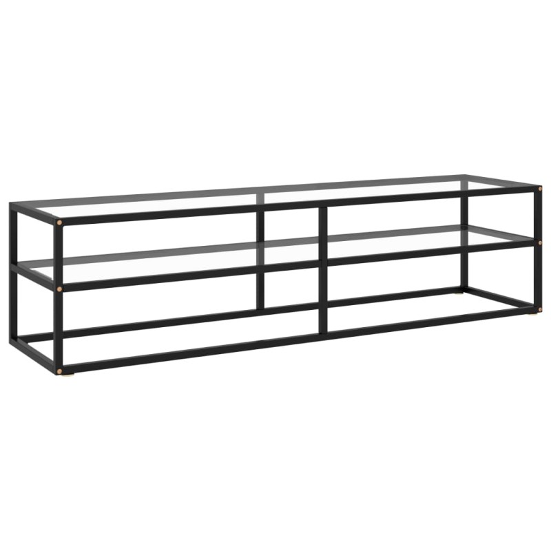 vidaXL Mobile TV Nero con Vetro Temperato 160x40x40 cm vidaXL Mobile TV Nero con Vetro Temperato 160x40x40 cm