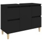 vidaXL Mobile Lavabo Nero 80x33x60 cm in Legno Multistrato