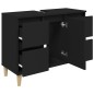 vidaXL Mobile Lavabo Nero 80x33x60 cm in Legno Multistrato