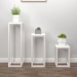 vidaXL Set Supporti per Piante 3 pz Bianco in Legno Massello di Pino vidaXL Set Supporti per Piante 3 pz Bianco in Legno Massello di Pino