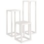 vidaXL Set Supporti per Piante 3 pz Bianco in Legno Massello di Pino vidaXL Set Supporti per Piante 3 pz Bianco in Legno Massello di Pino