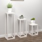 vidaXL Set Supporti per Piante 3 pz Bianco in Legno Massello di Pino vidaXL Set Supporti per Piante 3 pz Bianco in Legno Massello di Pino