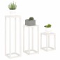 vidaXL Set Supporti per Piante 3 pz Bianco in Legno Massello di Pino vidaXL Set Supporti per Piante 3 pz Bianco in Legno Massello di Pino