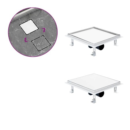 vidaXL Scarico Doccia 2-in-1 Copertura a Piastrella 28x28cm in Acciaio