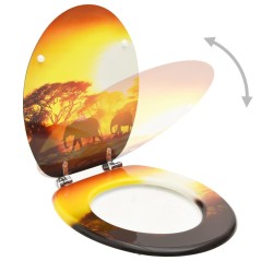vidaXL Tavoletta WC con Coperchio MDF Design Savana