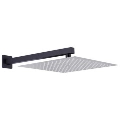 vidaXL Braccio di Supporto Doccia Quadrato Acciaio 201 Nero 40 cm