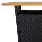 vidaXL Tavolino da Tè Nero 60x60x110 cm Polyrattan e Massello Acacia