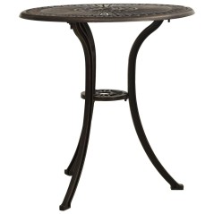 vidaXL Tavolo da Giardino Bronzo 62x62x65 cm in Alluminio Pressofuso