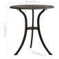 vidaXL Tavolo da Giardino Bronzo 62x62x65 cm in Alluminio Pressofuso