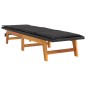 vidaXL Sdraio con Cuscini 2pz Polyrattan e Legno Massello di Acacia vidaXL Sdraio con Cuscini 2pz Polyrattan e Legno Massello di Acacia