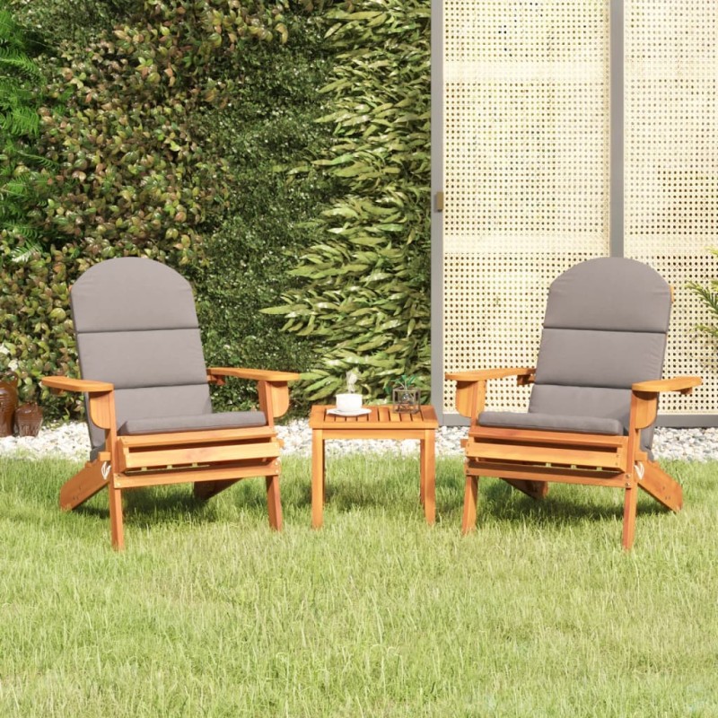 vidaXL Set Salotto da Giardino Adirondack 3pz Legno Massello di Acacia vidaXL Set Salotto da Giardino Adirondack 3pz Legno Massello di Acacia