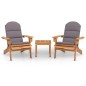vidaXL Set Salotto da Giardino Adirondack 3pz Legno Massello di Acacia vidaXL Set Salotto da Giardino Adirondack 3pz Legno Massello di Acacia