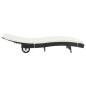 vidaXL Lettini Prendisole 2 pz con Ruote Cuscini in Polyrattan Nero vidaXL Lettini Prendisole 2 pz con Ruote Cuscini in Polyrattan Nero
