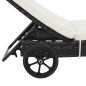 vidaXL Lettini Prendisole 2 pz con Ruote Cuscini in Polyrattan Nero vidaXL Lettini Prendisole 2 pz con Ruote Cuscini in Polyrattan Nero