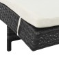 vidaXL Lettini Prendisole 2 pz con Ruote Cuscini in Polyrattan Nero vidaXL Lettini Prendisole 2 pz con Ruote Cuscini in Polyrattan Nero