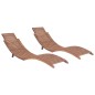 vidaXL Lettini Prendisole Pieghevoli 2pz in Legno Massello di Teak vidaXL Lettini Prendisole Pieghevoli 2pz in Legno Massello di Teak