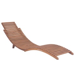 vidaXL Lettini Prendisole Pieghevoli 2pz in Legno Massello di Teak