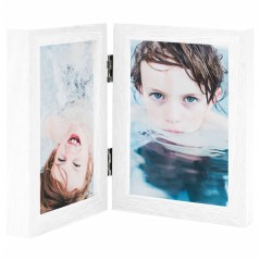 vidaXL Cornici Portafoto a Libro Bianche 2x(13x18 cm)