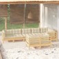 vidaXL Set Divani da Giardino 8 pz con Cuscini Crema in Massello di Pino