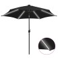 vidaXL Ombrellone con Luci a LED e Palo Alluminio 300 cm Nero vidaXL Ombrellone con Luci a LED e Palo Alluminio 300 cm Nero