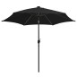 vidaXL Ombrellone con Luci a LED e Palo Alluminio 300 cm Nero vidaXL Ombrellone con Luci a LED e Palo Alluminio 300 cm Nero