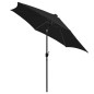 vidaXL Ombrellone con Luci a LED e Palo Alluminio 300 cm Nero vidaXL Ombrellone con Luci a LED e Palo Alluminio 300 cm Nero