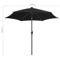 vidaXL Ombrellone con Luci a LED e Palo Alluminio 300 cm Nero vidaXL Ombrellone con Luci a LED e Palo Alluminio 300 cm Nero