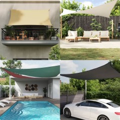 vidaXL Parasole a Vela in Tessuto Oxford Rettangolare 2x3 m Marrone
