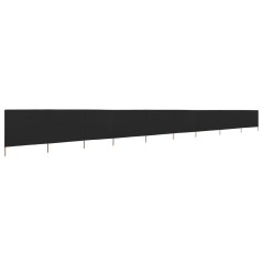 vidaXL Paravento a 9 Pannelli in Tessuto 1200x80 cm Nero