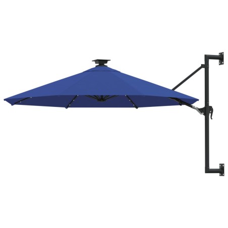vidaXL Ombrellone da Giardino a Parete con LED 300 cm Blu