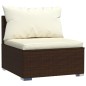 Set Divani da Giardino 8 pz con Cuscini in Polyrattan Marrone Set Divani da Giardino 8 pz con Cuscini in Polyrattan Marrone