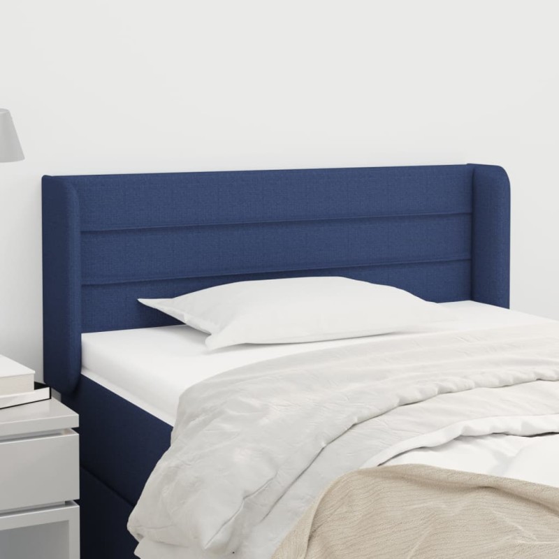 Testiera ad Orecchio Blu 103x16x78/88cm in Tessuto Testiera ad Orecchio Blu 103x16x78/88cm in Tessuto