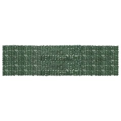 vidaXL Paravento da Balcone con Foglie Verde Scuro 600x150 cm