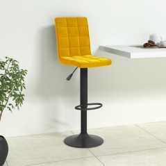 vidaXL Sgabello da Bar Giallo Senape in Velluto