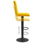 vidaXL Sgabello da Bar Giallo Senape in Velluto vidaXL Sgabello da Bar Giallo Senape in Velluto