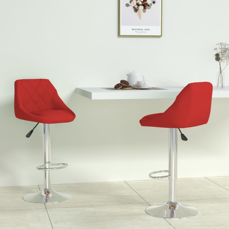 vidaXL Sgabelli da Bar 2 pz Rosso Vino in Similpelle 