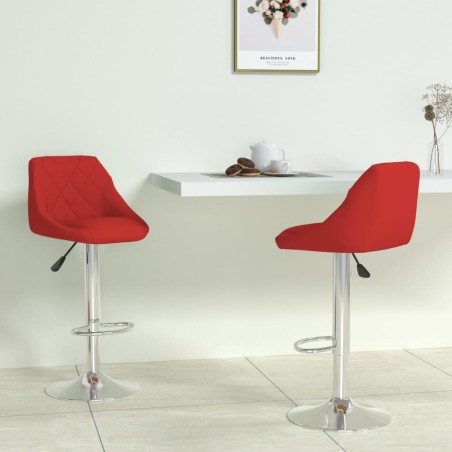 vidaXL Sgabelli da Bar 2 pz Rosso Vino in Similpelle 