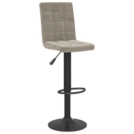vidaXL Sgabello da Bar Grigio Chiaro in Velluto