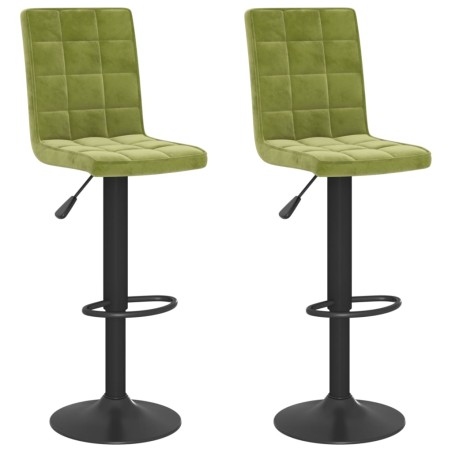 vidaXL Sgabelli da Bar 2 pz Verde Chiaro in Velluto