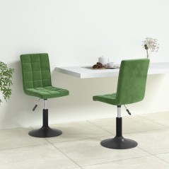 vidaXL Sedie da Pranzo Girevoli 2 pz Verde Scuro in Velluto