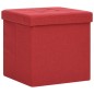 vidaXL Sgabelli con Contenitore Pieghevoli 2 pz Rosso Vino Simil Lino vidaXL Sgabelli con Contenitore Pieghevoli 2 pz Rosso Vino Simil Lino